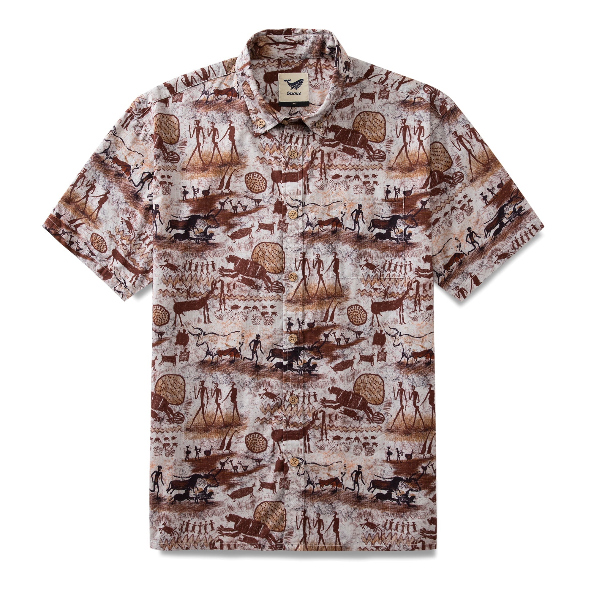 Men's Hawaiian Shirt Dawn of Artistry Print Cotton Button-down Vintage Aloha Shirt