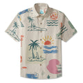 LeosWare® Men's Hawaiian Shirt Short Sleeve Button-up Breathable & Quick-Dry Aloha Tropic Sketch