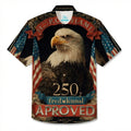 LeosWare® Men's Hawaiian Shirt Short Sleeve Button-up Breathable & Quick-Dry Aloha Celebrate Usa Freedom