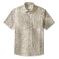 LeosWare® Men's Hawaiian Shirt Short Sleeve Button-up Breathable & Quick-Dry Aloha Oak Garden
