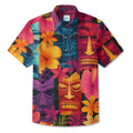LeosWare® Men's Hawaiian Shirt Short Sleeve Button-up Breathable & Quick-Dry Aloha Tropical Tiki Vibes