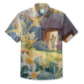 LeosWare® Men's Hawaiian Shirt Short Sleeve Button-up Breathable & Quick-Dry Aloha Easter Garden Soiree