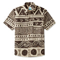 LeosWare® Men's Hawaiian Shirt Short Sleeve Button-up 95% Polyester, 5% Spandex Aloha Earth Imprints