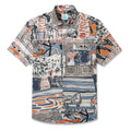 LeosWare® Men's Hawaiian Shirt Short Sleeve Button-up 100% Cotton Blue Aloha Tropical Paradise Getaway
