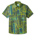 LeosWare® Men's Hawaiian Shirt Short Sleeve Button-up Breathable & Quick-Dry Aloha Tiki Totems