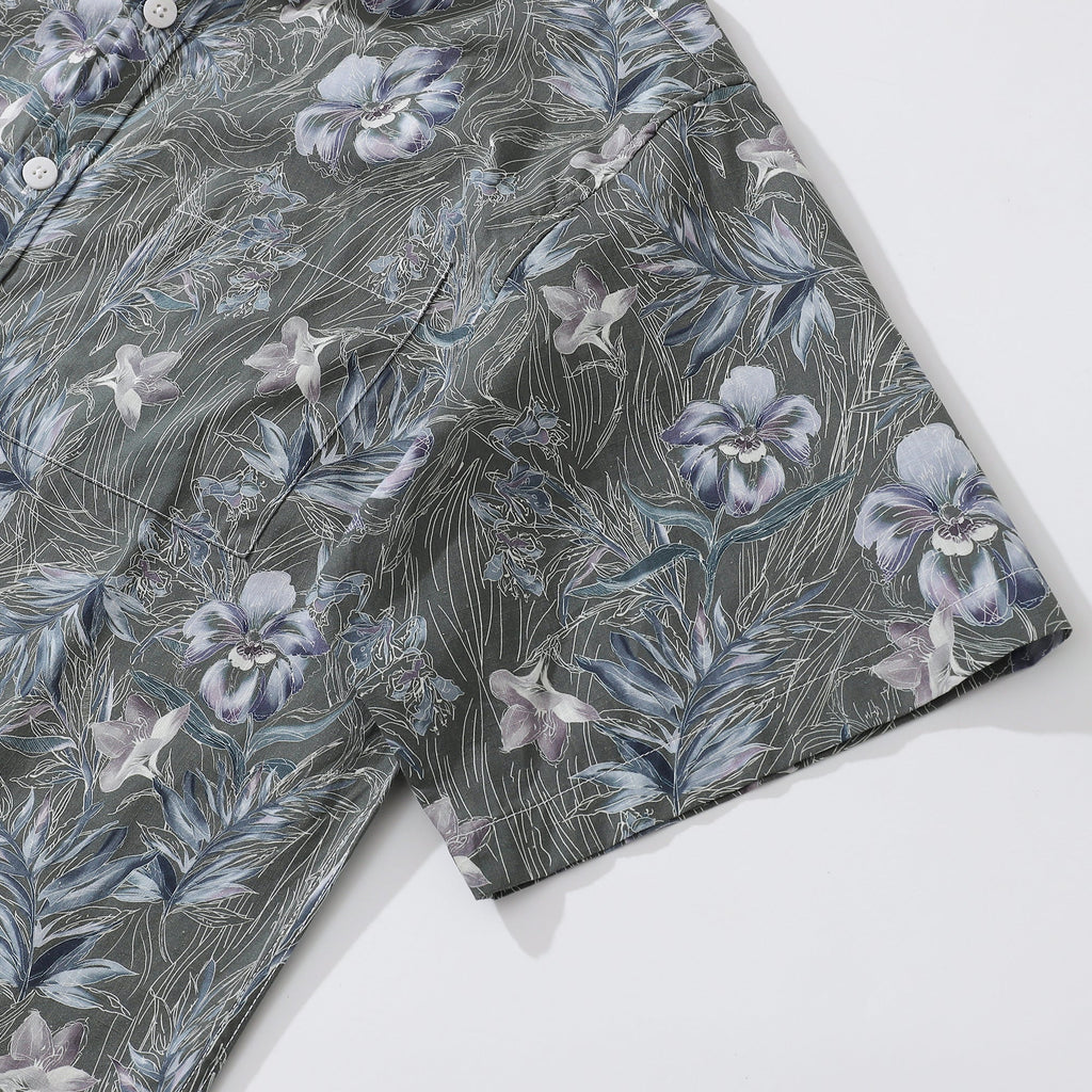 Hawaiian Shirts For Men 1920s Vintage Cotton Misty Garden Short Sleeve Aloha Shirt