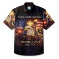 LeosWare® Men's Hawaiian Shirt Short Sleeve Button-up Breathable & Quick-Dry Aloha 250th Anniversary Celebration Of U.s. Independence Day