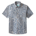 LeosWare® Men's Hawaiian Shirt Short Sleeve Button-up 95% Polyester, 5% Spandex Aloha Paisley Perfection In Blue