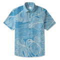 LeosWare® Men's Hawaiian Shirt Short Sleeve Button-up Breathable & Quick-Dry Aloha Seafoam Botanicals