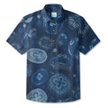 LeosWare® Men's Hawaiian Shirt Short Sleeve Button-up Breathable & Quick-Dry Aloha Seaside Serenity