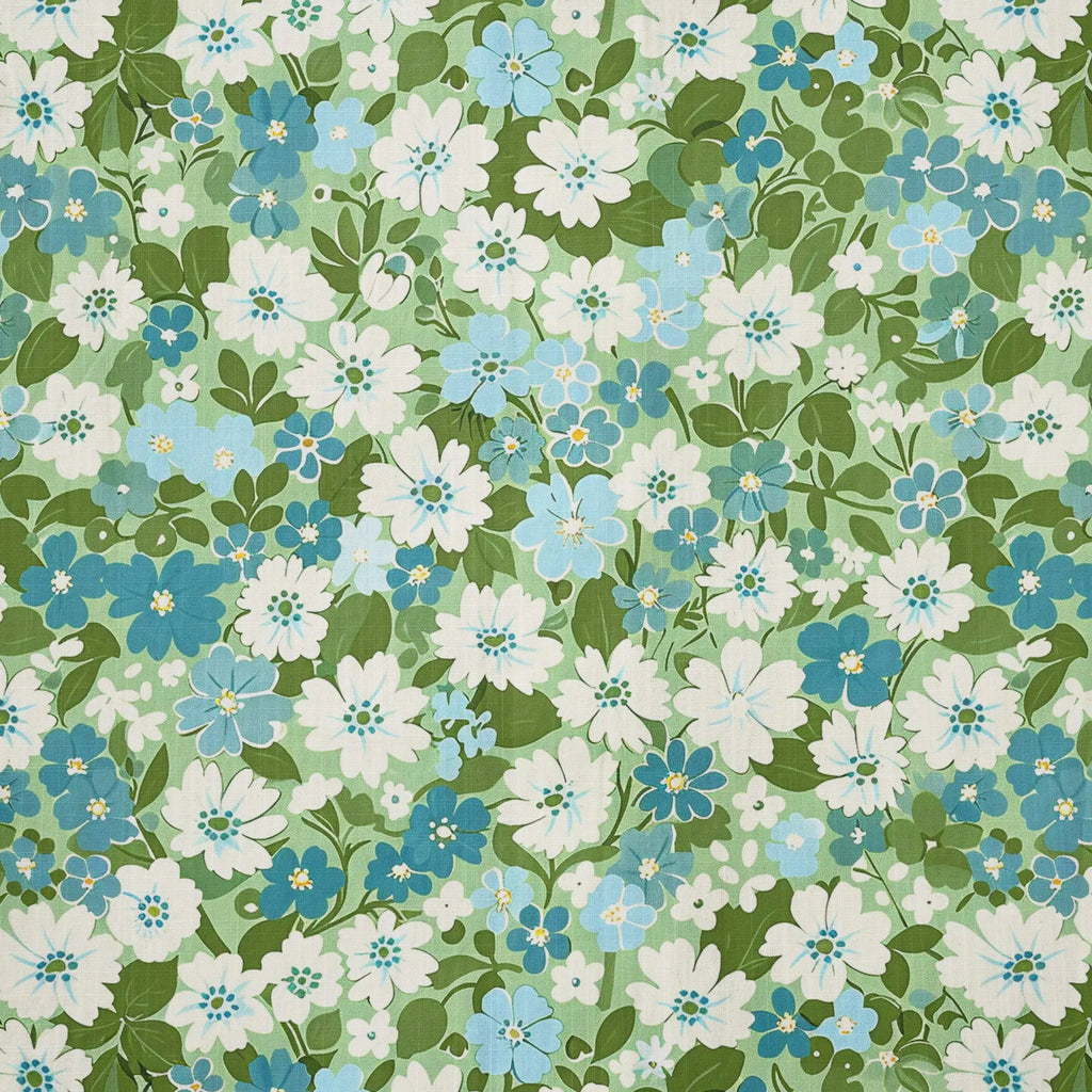 LeosWare® Flower Men's Hawaiian Shirt Short Sleeve Button-up 100% Cotton Green Aloha Fresh Blooms