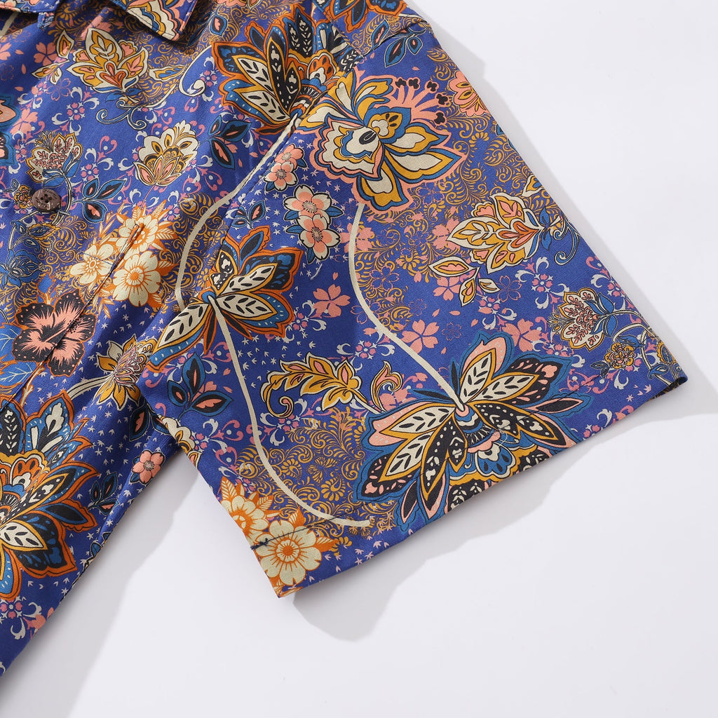 Hawaiian Shirt For Men Garden of Dreams Shirt Camp Collar 100% Cotton