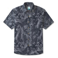 LeosWare® Men's Hawaiian Shirt Short Sleeve Button-up 100% Cotton Gray Aloha Eastern Mountain Ranges And Dragons