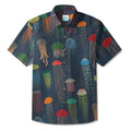 LeosWare® Men's Hawaiian Shirt Short Sleeve Button-up Breathable & Quick-Dry Aloha Jelly Drift