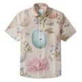 LeosWare® Men's Hawaiian Shirt Short Sleeve Button-up Breathable & Quick-Dry Aloha Ethereal Egg Fantasy