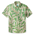 LeosWare® Men's Hawaiian Shirt Short Sleeve Button-up 95% Polyester, 5% Spandex Aloha Spring Trace