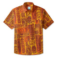LeosWare® Men's Hawaiian Shirt Short Sleeve Button-up Breathable & Quick-Dry Aloha Sunset Tiki