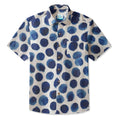 LeosWare® Men's Hawaiian Shirt Short Sleeve Button-up 95% Polyester, 5% Spandex Aloha Ink Dots