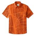 LeosWare® Men's Hawaiian Shirt Short Sleeve Button-up 95% Polyester, 5% Spandex Aloha Ember Tiki