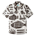 LeosWare® Men's Hawaiian Shirt Short Sleeve Button-up 95% Polyester, 5% Spandex Aloha Ink Tides