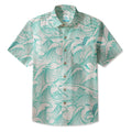 LeosWare® Men's Hawaiian Shirt Short Sleeve Button-up 95% Polyester, 5% Spandex Aloha Wave Crest