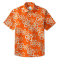 LeosWare® Men's Hawaiian Shirt Short Sleeve Button-up 95% Polyester, 5% Spandex Aloha Aloha Orange