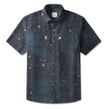 LeosWare® Men's Hawaiian Shirt Short Sleeve Button-up 95% Polyester, 5% Spandex Aloha Dust Nova