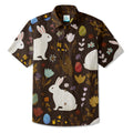 LeosWare® Men's Hawaiian Shirt Short Sleeve Button-up Breathable & Quick-Dry Aloha Spring Bunny Delight
