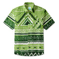 LeosWare® Men's Hawaiian Shirt Short Sleeve Button-up 95% Polyester, 5% Spandex Aloha Olive Totem