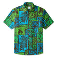 LeosWare® Men's Hawaiian Shirt Short Sleeve Button-up 95% Polyester, 5% Spandex Aloha Tiki Blaze - Illuminate Your Outdoor Space